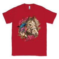Red Floral Appaloosa Horse With Feathers Classic Tee - LillyAllenDesigns