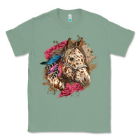 Sage Floral Appaloosa Horse With Feathers Classic Tee - LillyAllenDesigns