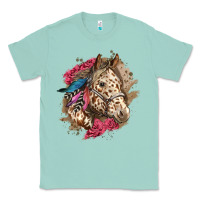 Seafoam Floral Appaloosa Horse With Feathers Classic Tee - LillyAllenDesigns
