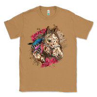 Toasted Coconut Floral Appaloosa Horse With Feathers Classic Tee - LillyAllenDesigns