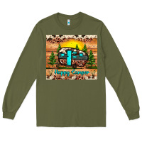 Army Green happy camper Long Sleeve Tee - JahusDesignShop
