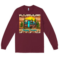 Burgundy happy camper Long Sleeve Tee - JahusDesignShop