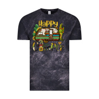 Cloud Black happy camper caravan and gnome Vintage Tee - BarkalooDesign