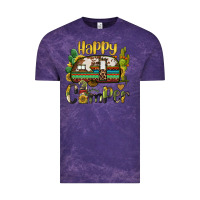 Cloud Purple happy camper caravan and gnome Vintage Tee - BarkalooDesign