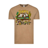 Vintage Coffee happy camper caravan and gnome Vintage Tee - BarkalooDesign