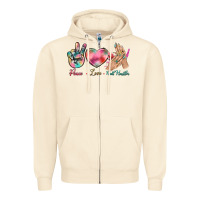 Sandshell Peace Love Nail Hustler Zipper Hoodie - BundleAndBundleShop