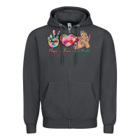 Smoke Peace Love Nail Hustler Zipper Hoodie - BundleAndBundleShop