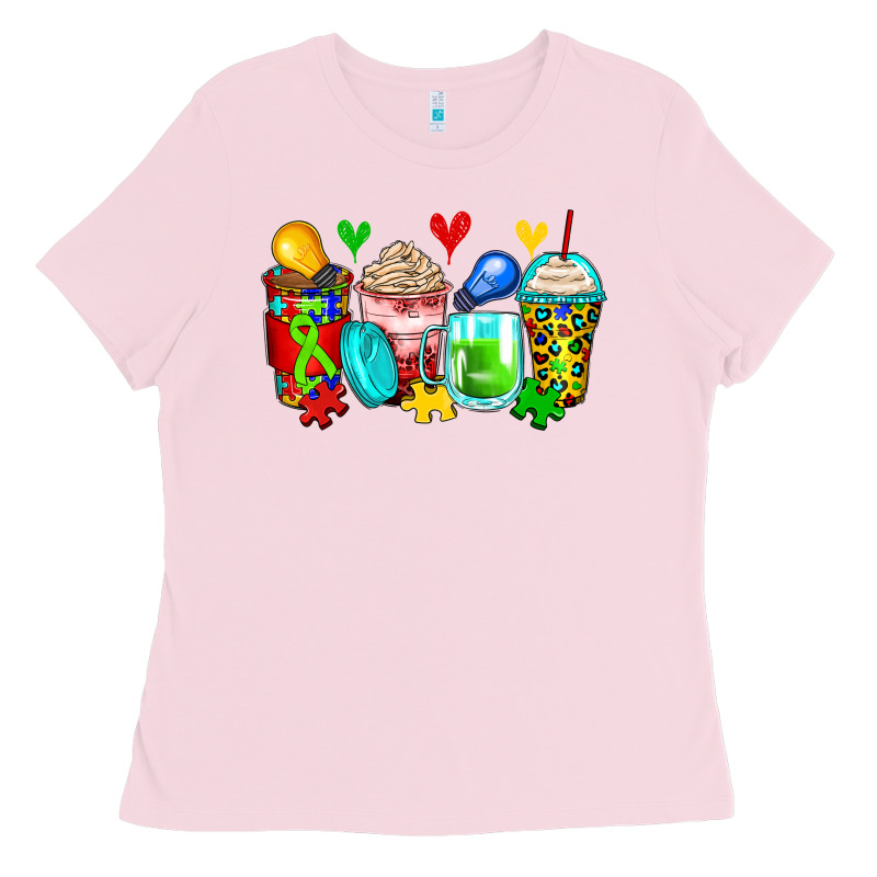 Autism Coffee Cups Ladies Tee by Zillion Design Studio | Teevron