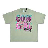 Oil Green cowgirl sassy with pink cowgirl Urban Heavy Tee - NancyCooperArtShop