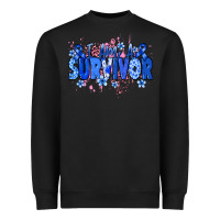 Black I am a survivor Colon Cancer blue ribbon Heavyweight Sweatshirt - NancyCooperArtShop