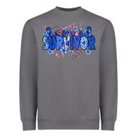 Storm I am a survivor Colon Cancer blue ribbon Heavyweight Sweatshirt - NancyCooperArtShop