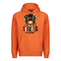 Carrot teacher life afro messy bun Premium Hoodie - texasbilliewilder