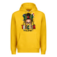 Lemon teacher life afro messy bun Premium Hoodie - texasbilliewilder