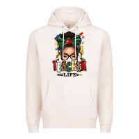 Pale Pink teacher life afro messy bun Premium Hoodie - texasbilliewilder