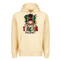 Pina Colada teacher life afro messy bun Premium Hoodie - texasbilliewilder