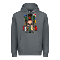 Rock teacher life afro messy bun Premium Hoodie - texasbilliewilder