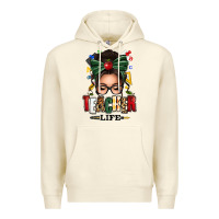 Sandshell teacher life afro messy bun Premium Hoodie - texasbilliewilder