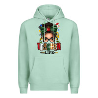 Seafoam teacher life afro messy bun Premium Hoodie - texasbilliewilder