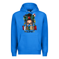 True Royal teacher life afro messy bun Premium Hoodie - texasbilliewilder