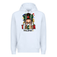 White teacher life afro messy bun Premium Hoodie - texasbilliewilder