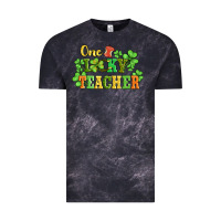 Cloud Black one lucky teacher Vintage Tee - AdoDesignShop