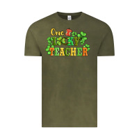Vintage Olive one lucky teacher Vintage Tee - AdoDesignShop