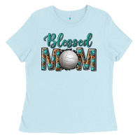 Baby Blue western blessed mom with volleyball Ladies Tee - texasbilliewilder