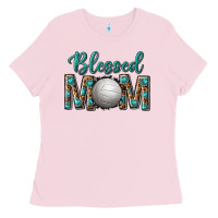 Bubblegum Pink western blessed mom with volleyball Ladies Tee - texasbilliewilder