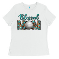 Western Blessed Mom With Volleyball Ladies Tee | Teevron