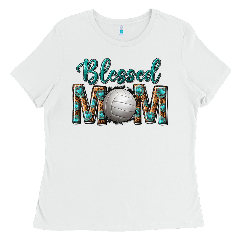 Western Blessed Mom With Volleyball Ladies Tee by texasbilliewilder | Teevron