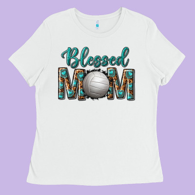 Western Blessed Mom With Volleyball Ladies Tee Designed By Texasbilliewilder