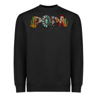 Black western christmas papa claus sunflowers and cactus Heavyweight Sweatshirt - Jasminsmagicworld