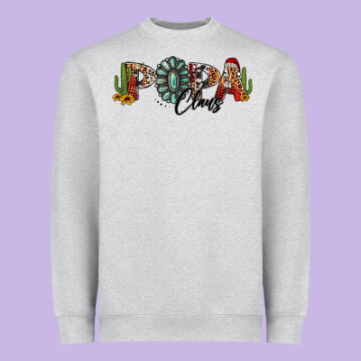 Western Christmas Papa Claus Sunflowers And Cactus Heavyweight Sweatshirt Designed By Jasminsmagicworld