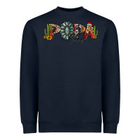 Navy western christmas papa claus sunflowers and cactus Heavyweight Sweatshirt - Jasminsmagicworld