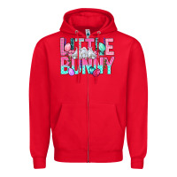 Red Little Bunny Easter Zipper Hoodie - BundleAndBundleShop