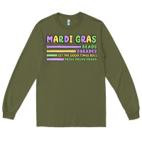Army Green mardi gras beads Long Sleeve Tee - MaliasSmallBusiness