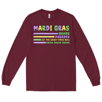 Burgundy mardi gras beads Long Sleeve Tee - MaliasSmallBusiness