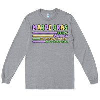 Heather Grey mardi gras beads Long Sleeve Tee - MaliasSmallBusiness