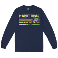 Navy mardi gras beads Long Sleeve Tee - MaliasSmallBusiness