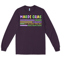 Plum mardi gras beads Long Sleeve Tee - MaliasSmallBusiness
