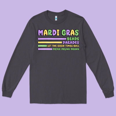 Mardi Gras Beads Long Sleeve Tee Designed By Maliassmallbusiness