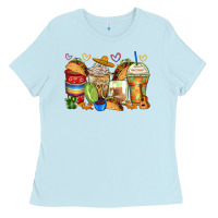 Baby Blue tacos coffee cups Ladies Tee - Zillion Design Studio