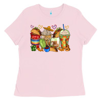 Bubblegum Pink tacos coffee cups Ladies Tee - Zillion Design Studio