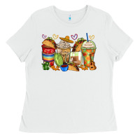 White tacos coffee cups Ladies Tee - Zillion Design Studio