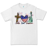 White Faith love Freedom 4th of july Premium Tee - CowGirlArtShop