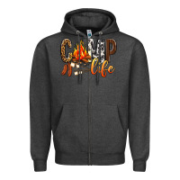 Charcoal Heather Camp Life Zipper Hoodie - BundleAndBundleShop