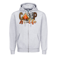Heather Grey Camp Life Zipper Hoodie - BundleAndBundleShop