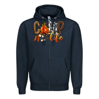 Navy Camp Life Zipper Hoodie - BundleAndBundleShop
