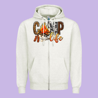 Camp Life Zipper Hoodie Designed By Bundleandbundleshop