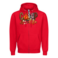 Red Camp Life Zipper Hoodie - BundleAndBundleShop